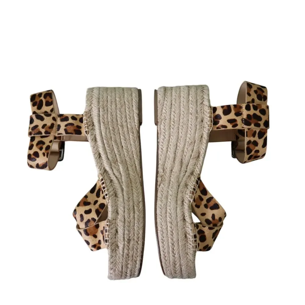 Sole Society Womens Audrina Platform Espadrille Sandals Size 7.5 Leopard Print‎